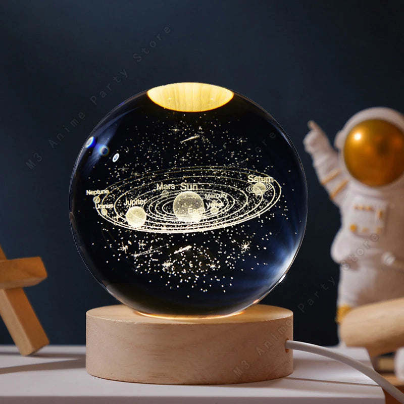 ✨ 3D Crystal Ball Night Light – Mini Galaxy in Your Hands ✨