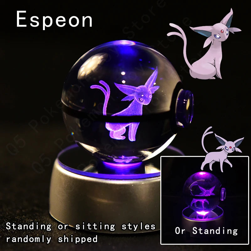Pokémon 3D Crystal Ball Night Light with LED Base