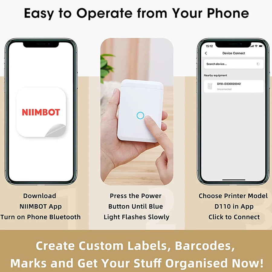 📌 NiiMbot D110 Portable Bluetooth Label Maker