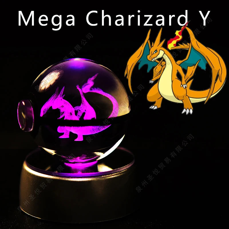 Pokémon 3D Crystal Ball Night Light with LED Base