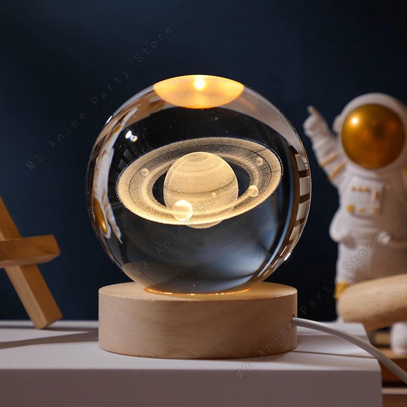 ✨ 3D Crystal Ball Night Light – Mini Galaxy in Your Hands ✨
