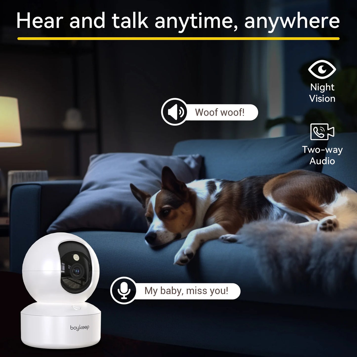 BoyKeep K30 3MP 360° Dome Security Camera – Smart Motion Detection & Color Night Vision