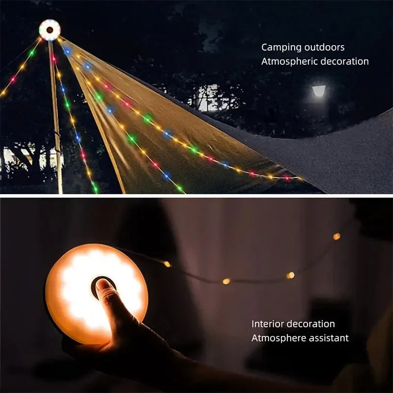 Portable Outdoor Camping LED Light Strip – Warm White & RGB Modes