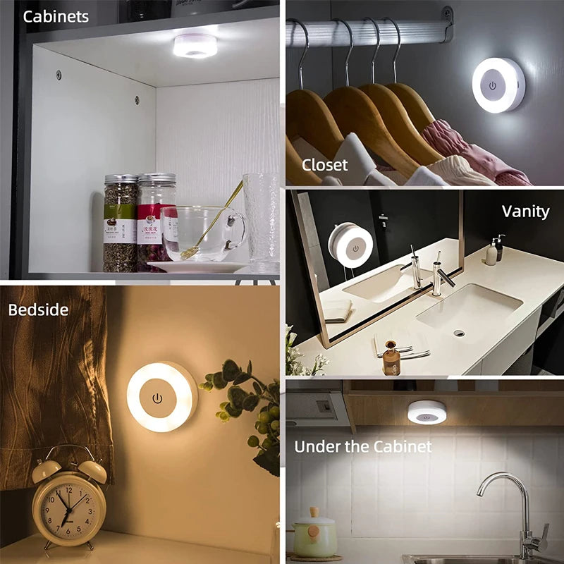 USB Rechargeable Magnetic Touch Night Light – Warm LED Glow