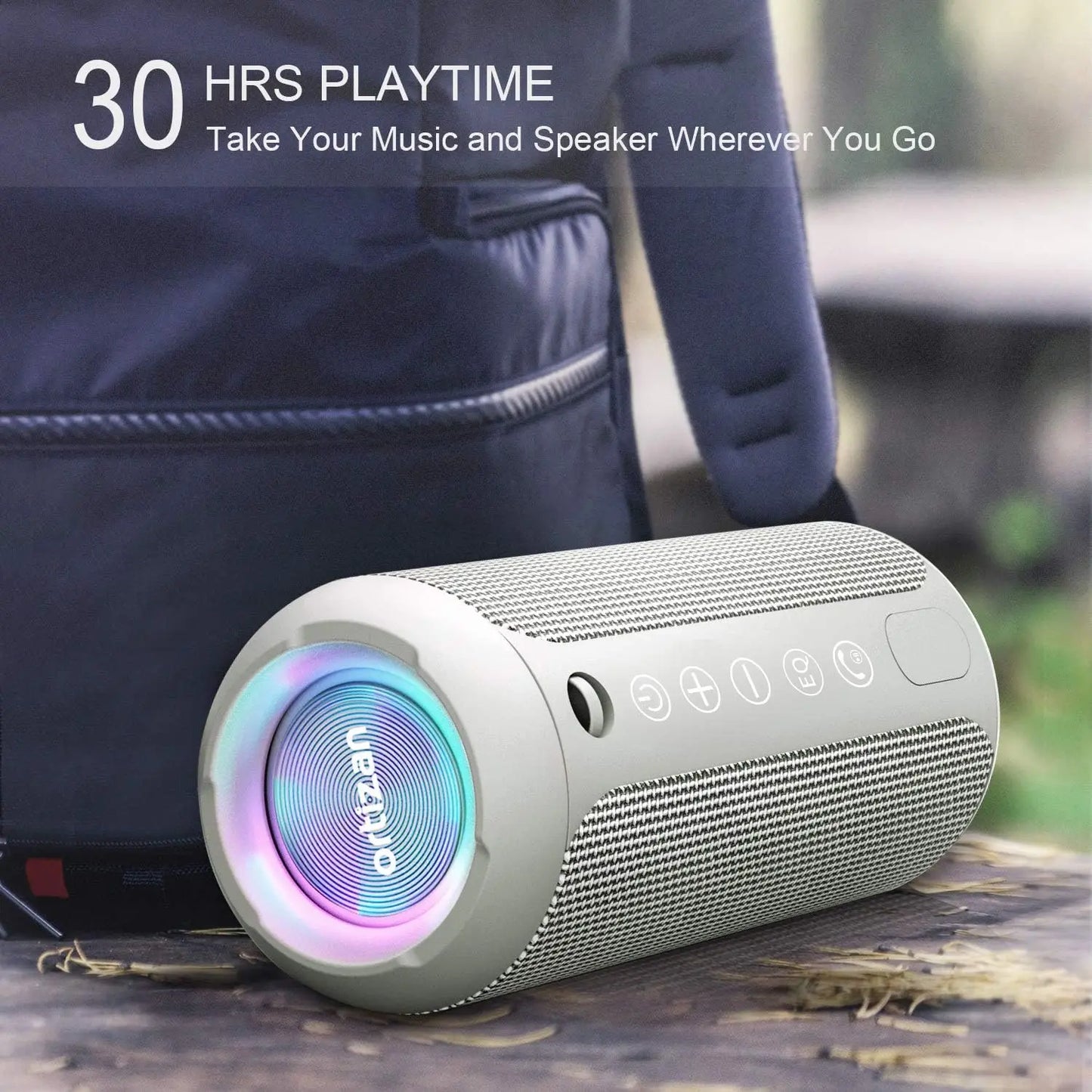 Ortizan X10 Bluetooth Speaker – Enhanced Bass, 30H Playtime, IPX7 Waterproof