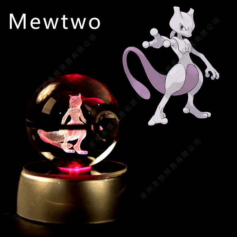 Pokémon 3D Crystal Ball Night Light with LED Base
