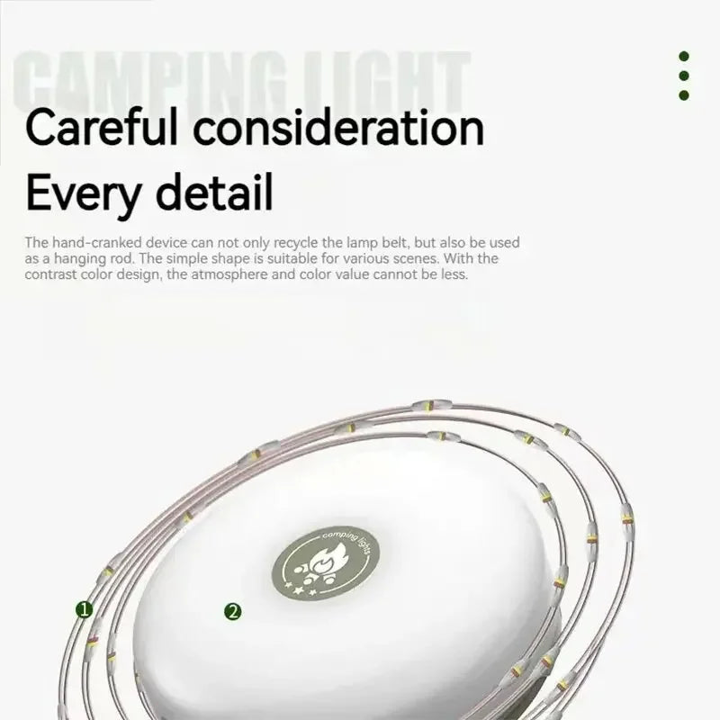 Portable Outdoor Camping LED Light Strip – Warm White & RGB Modes