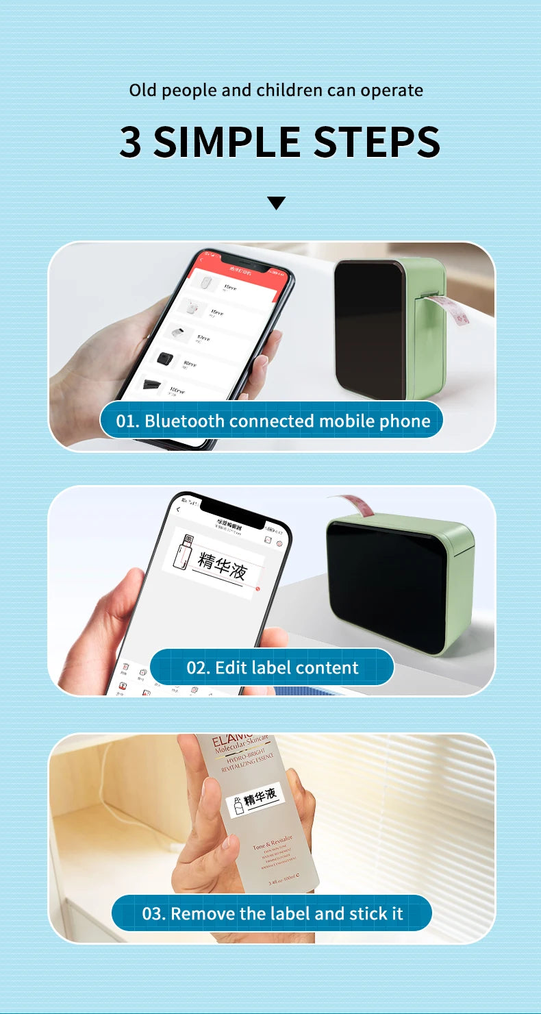 Mini Bluetooth Thermal Label Printer – P15 Model