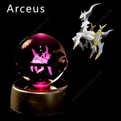 Pokémon 3D Crystal Ball Night Light with LED Base