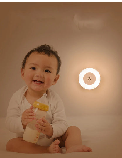 USB Rechargeable Magnetic Touch Night Light – Warm LED Glow