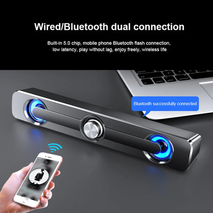 🎵 Salange Bluetooth Sound Bar – USB &amp; AUX Stereo Speaker with 9D Surround Sound