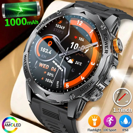 LIGE BWAK85 1.7" AMOLED Smartwatch – Bluetooth Calling, IP68 Waterproof, Health &amp; Sports Tracking