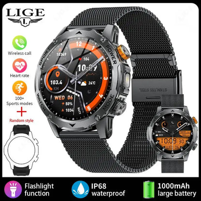 LIGE BWAK85 1.7" AMOLED Smartwatch – Bluetooth Calling, IP68 Waterproof, Health &amp; Sports Tracking