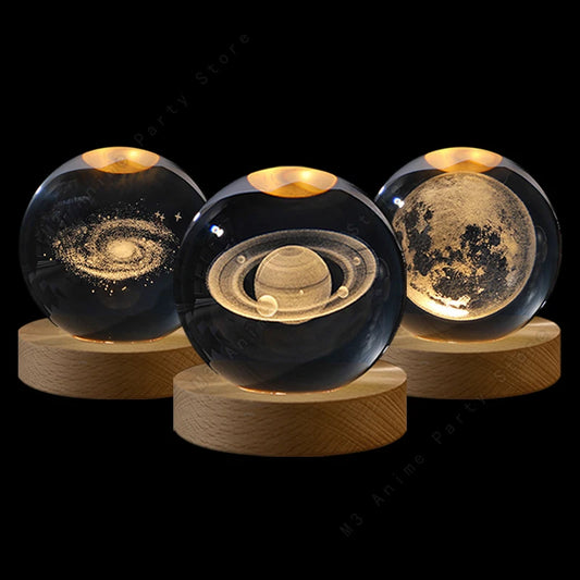 ✨ 3D Crystal Ball Night Light – Mini Galaxy in Your Hands ✨
