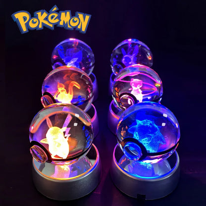 Pokémon 3D Crystal Ball Night Light with LED Base