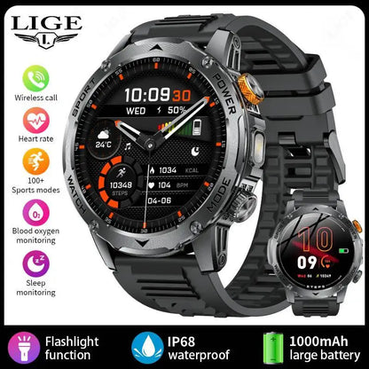 LIGE BWAK85 1.7" AMOLED Smartwatch – Bluetooth Calling, IP68 Waterproof, Health &amp; Sports Tracking