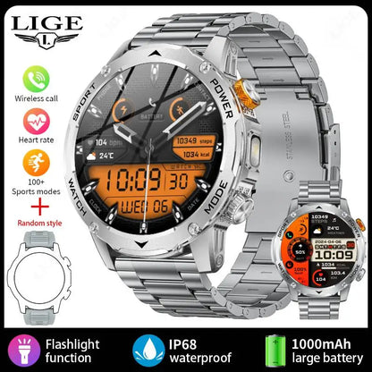 LIGE BWAK85 1.7" AMOLED Smartwatch – Bluetooth Calling, IP68 Waterproof, Health &amp; Sports Tracking
