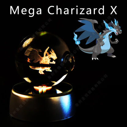 Pokémon 3D Crystal Ball Night Light with LED Base