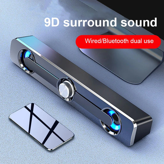 🎵 Salange Bluetooth Sound Bar – USB &amp; AUX Stereo Speaker with 9D Surround Sound