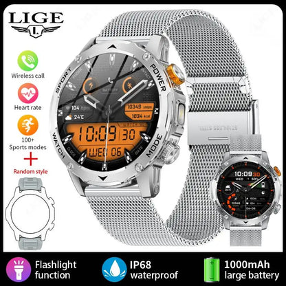 LIGE BWAK85 1.7" AMOLED Smartwatch – Bluetooth Calling, IP68 Waterproof, Health &amp; Sports Tracking