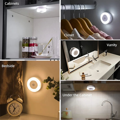 USB Rechargeable Magnetic Touch Night Light – Warm LED Glow