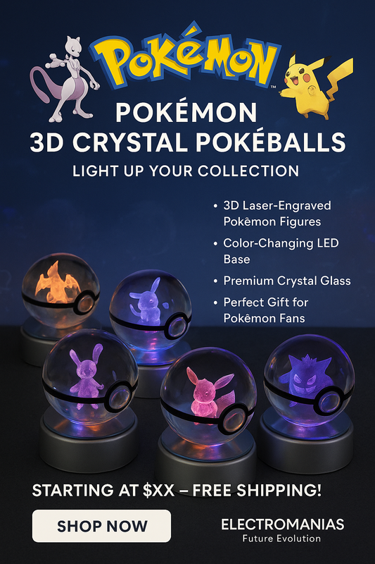 Pokémon 3D Crystal Ball Night Light with LED Base